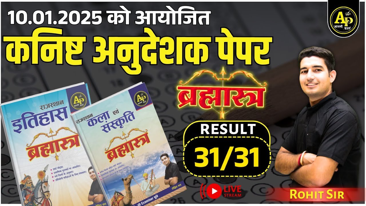 Junior Instructor Exam Paper Raj GK | ब्रह्मास्त्र का धमाल 🔥| Rohit Sir #cetexam #aapnipadhai